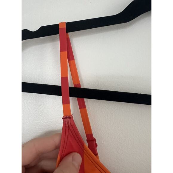 Out From Under Urban Outfitters Swimsuit Orange Striped Cutout Bow, Sz SP - Picture 8 of 9